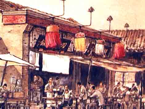 Loja de macarrão na China antiga