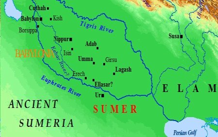 Mapa antigo da Mesopotâmia