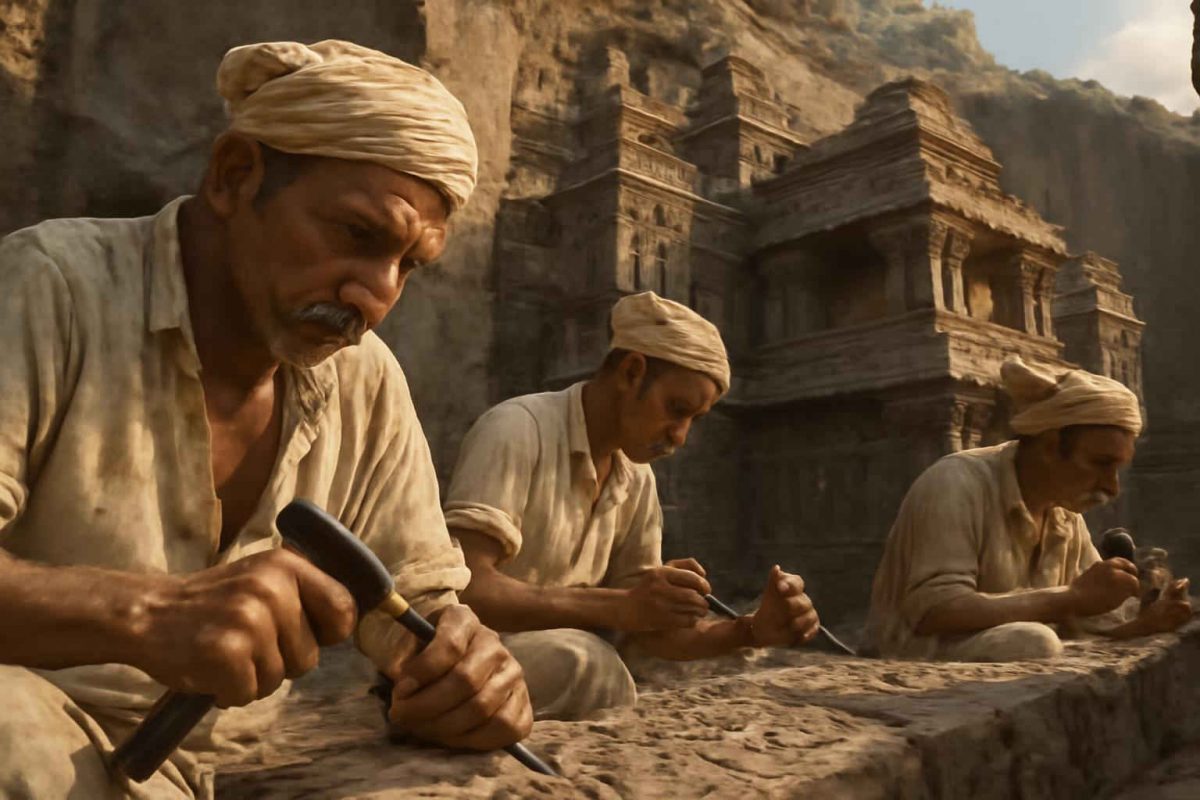 Templos Rupestres de Ellora: Técnicas de Escultura e Engenharia na Índia Antiga