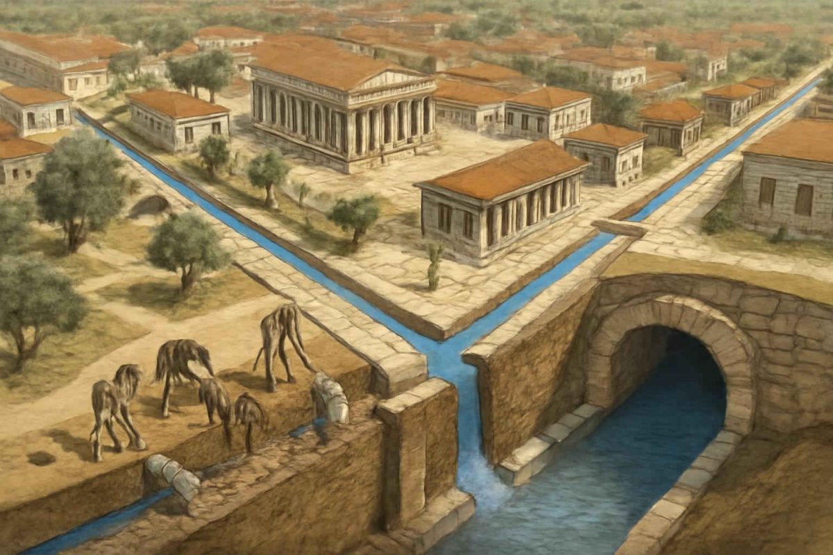 Sistemas de Drenagem Urbana na Grécia Antiga: Engenharia, Materiais e Legado