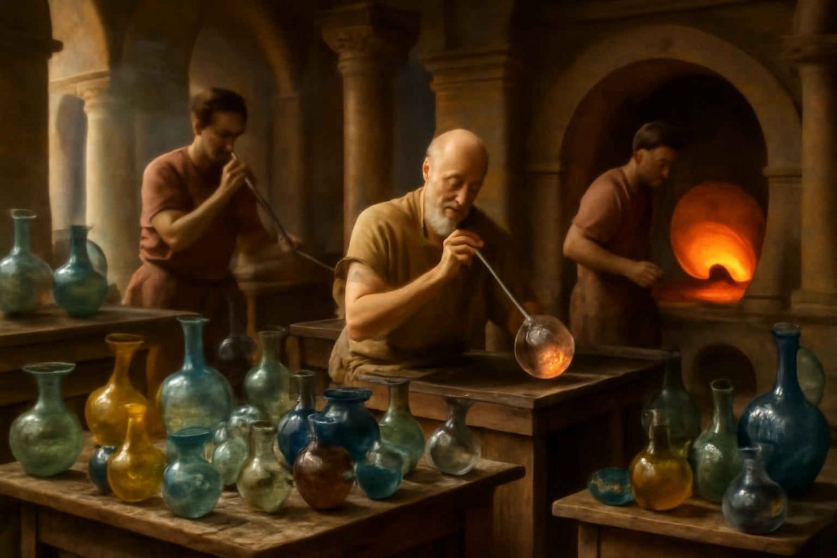 Produção de vidro na Roma Antiga: técnicas, usos e legado