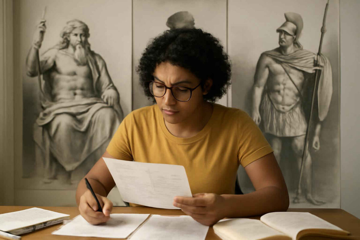 Como diferenciar deuses, semideuses e heróis gregos em provas e redações sem confundir origem, poder e função mítica