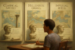 Como diferenciar helenismo, Grécia Clássica e Roma Imperial em provas e redações sem confundir cultura, poder e expansão