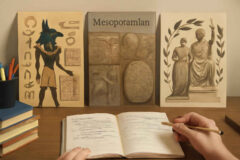 Como diferenciar mitologia egípcia, mesopotâmica e grega em trabalhos e provas sem confundir criação do mundo, deuses e função social