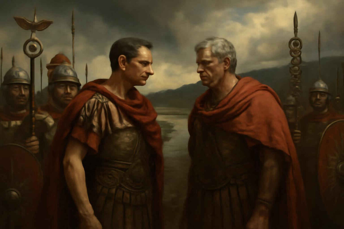 O que foi a Guerra Civil de César e Pompeu e como ela levou ao fim da República Romana